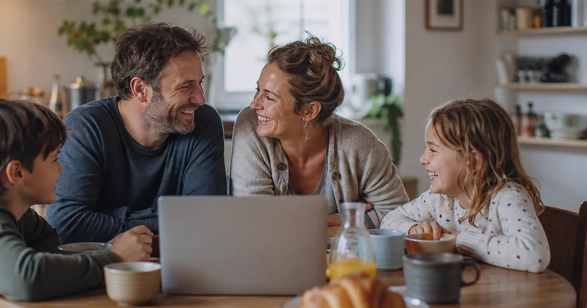 Symbolbild: Familie am Frühstückstisch
